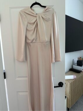 Ara Long Sleeve Bow-Front Cream Dress